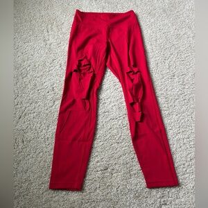 Zyia Red Slash Leggings Size 2